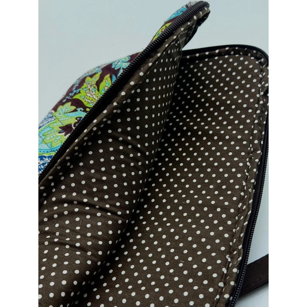 Belvah Quilted Floralipad Padded‎ case Bag  Brown Blue Green
